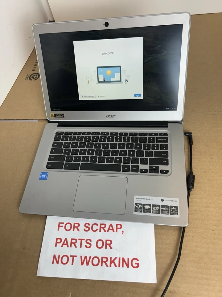 Acer Chromebook 14 Cb3-431 2017 Funciona con **BATERÍA DEFECTUOSA/PIEZAS o Reparación Foto 3 de 4