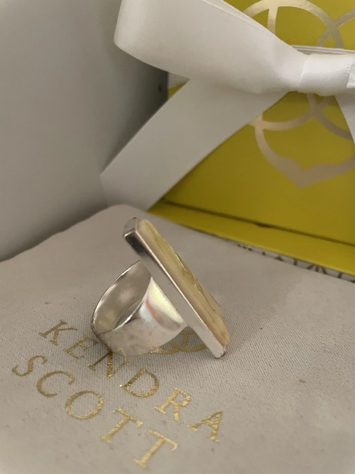 Коктейльное кольцо Kendra Scott Collin's из яркого серебра/абалона размер 8 - Изображение 4 из 4