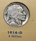1914-D  Buffalo Nickel - Good   / Good  (SA)