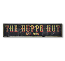 Custom Distressed Tiki Hut Est Date Sign - Rustic Hand Made Wooden