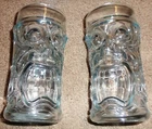 Set of 2 Vintage Anchor Hocking Glass Screaming Tiki Glasses Tumblers 6.25" tall