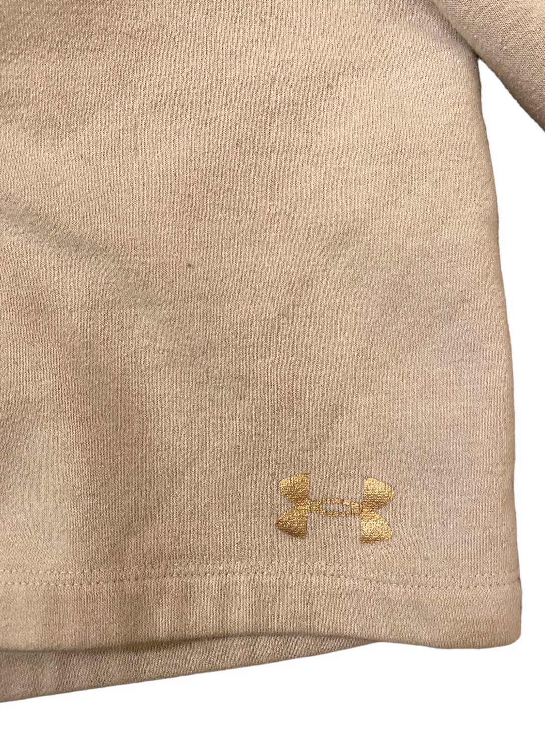 OFF WHITE Under Armour felpa con cappuccio donna media off white righe vestibilità ampia maglione collo cappuccio