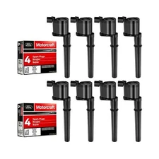 MAS Set of 8 Ignition Coils Pack + 8pcs Motorcraft Platinum Spark Plug SP493 ...