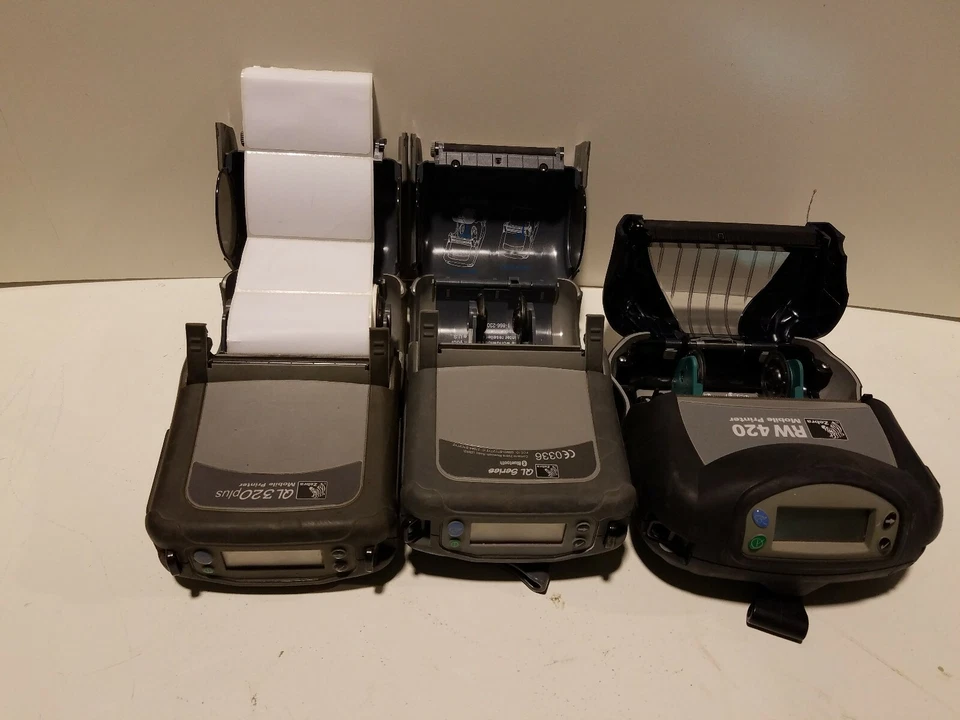 Lot of 3 zebra printers 320 plus 320 RW240                        #G4 - Image 2 of 3