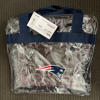 NFL New England Patriots Clear Zipper Bag w Handles Stadium