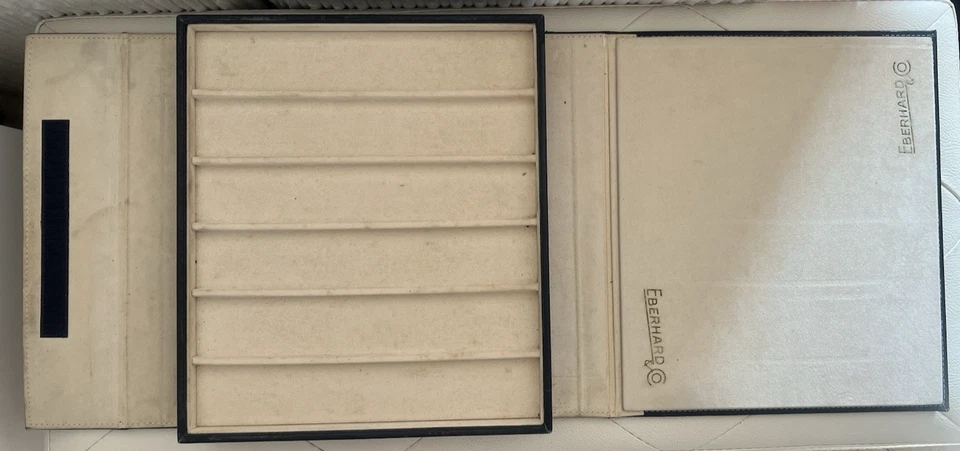 Caja de reloj EBERHARD para hombre estuche de cuero 12 ranuras vintage Foto 3 de 4