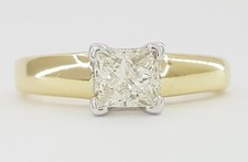 Princess Cut Diamond Solitaire Engagement Ring 0.74 ct 14K Yellow Gold Rt 2,995