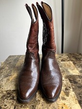Vintage Mason Western Brown Leather Boots Men's Size 9D Made in USA