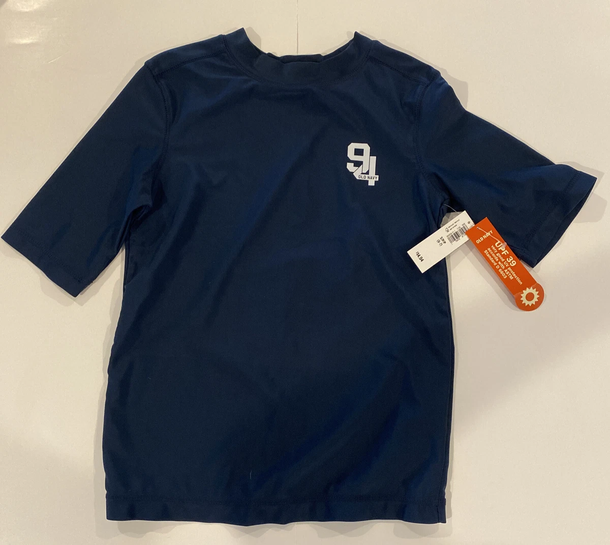 NEW Boys Old Navy Swim Shirt Rash Guard Gray Short Sleeve S 6 7 eBay