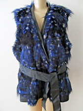 June By June Ambrose Black & Multi-color Fuzzy Faux Fur Vest Size 2x - Nwt