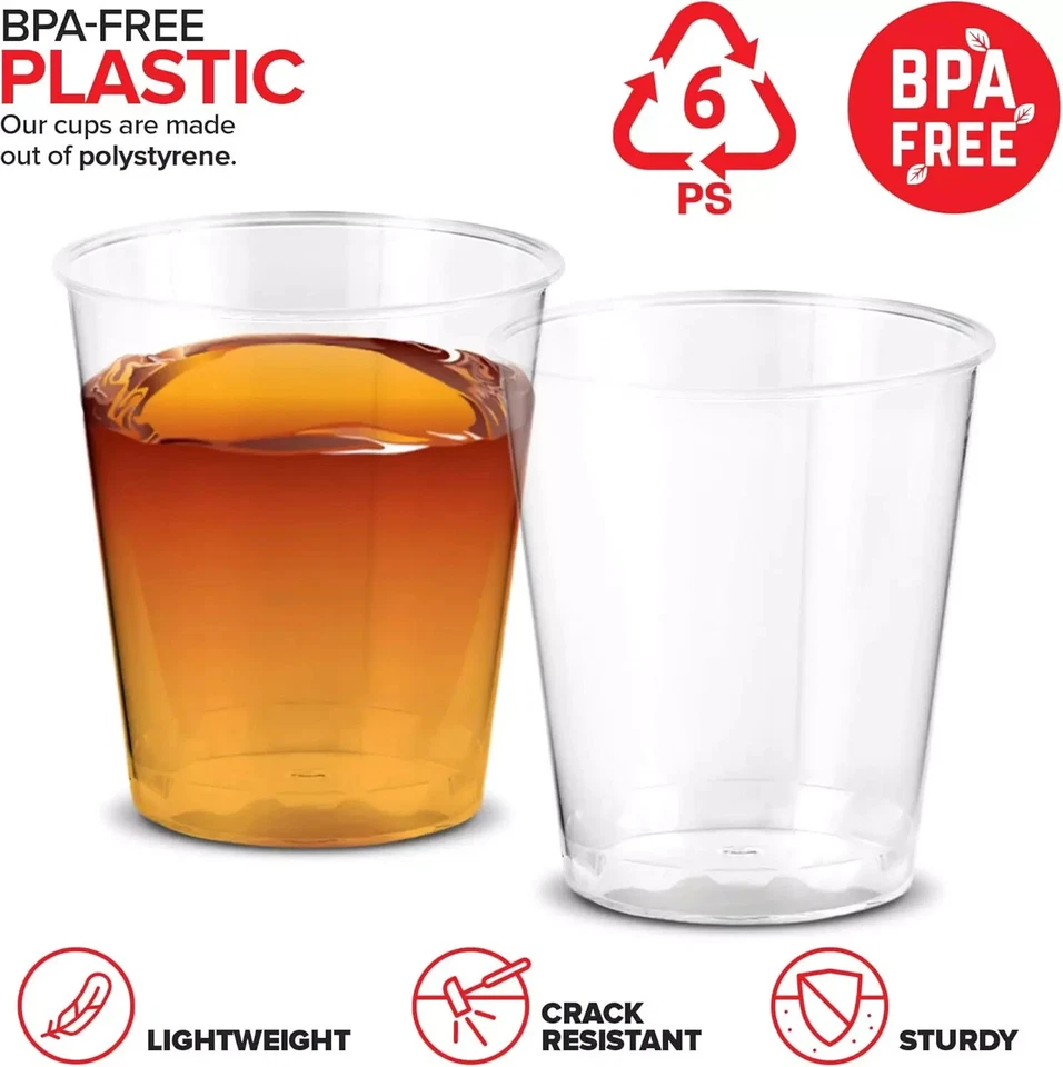 1000 Plastic Shot Glasses - 1.5 Oz Disposable Cups - 1.5 Ounce Shot Glasses - Id - Image 3 of 4