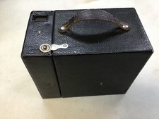 KODAK RAINBOW HAWK-EYE NO.2A MODEL B BOX CAMERA W/LEATHER HANDLE ANTIQUE