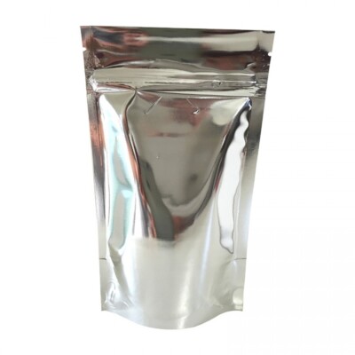 Silber glänzend Standbodenbeutel/Tasche mit Reißverschluss - 40g - 100er Pack
