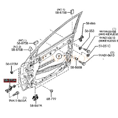 FRONT DOOR CHECK ARM STOP HINGE STRAP GJ6A58270 FOR MAZDA 6 MAZDA6