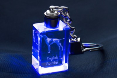 English Pointer,Dog Crystal Keyring, Keychain, High Quality, Crystal Animals USA