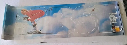 SR11•Vintage 1983 Pabst Blue Ribbon Ad Surfing for the Real Taste Of Beer Poster