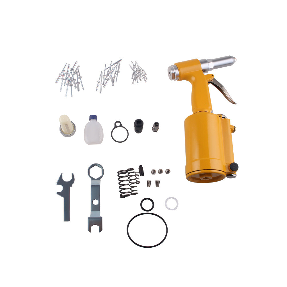 Air Hydraulic Pop Rivet Gun Pneumatic Riveter Industrial 4Size Set