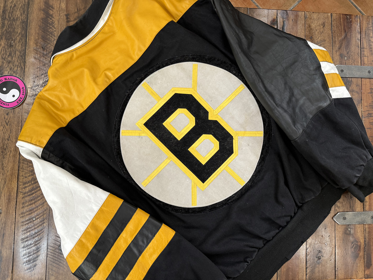 Vintage Boston Bruins leather & denim Jeff Hamilton jacket XL | eBay