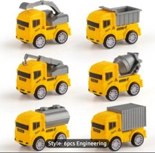 6 Mini Construction Vehicle Set Pull Back Toy Set Vehicles Gift Party Favor