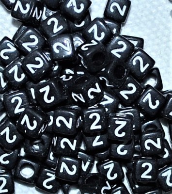 100 Stück AAA-Qualität Acryl 6 mm SCHWARZ Würfel Zahl, Einzelnummer 1234567890