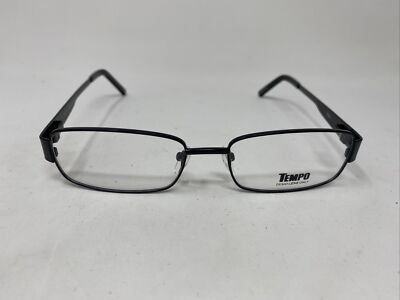TEMPO EYEGLASSES MM 2011 1545 BLACK/BLUE 54/17/145 FLEX HINGE METAL FRAME RT60