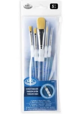 Royal & Langnickel SOFT-GRIP 5pc Gold Taklon Variety Paintbrush Set, SG301