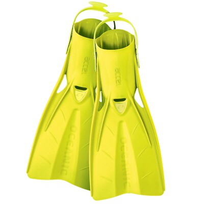 Oceanic Accel Snorkeling Scuba Diving Open Heel Fins Yellow All Sizes