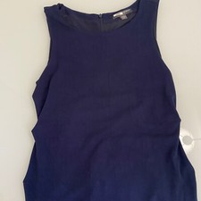 A Pea In The Pod Maternity Sleeveless Stretch Casual Navy Blue Dress Size M FLAW
