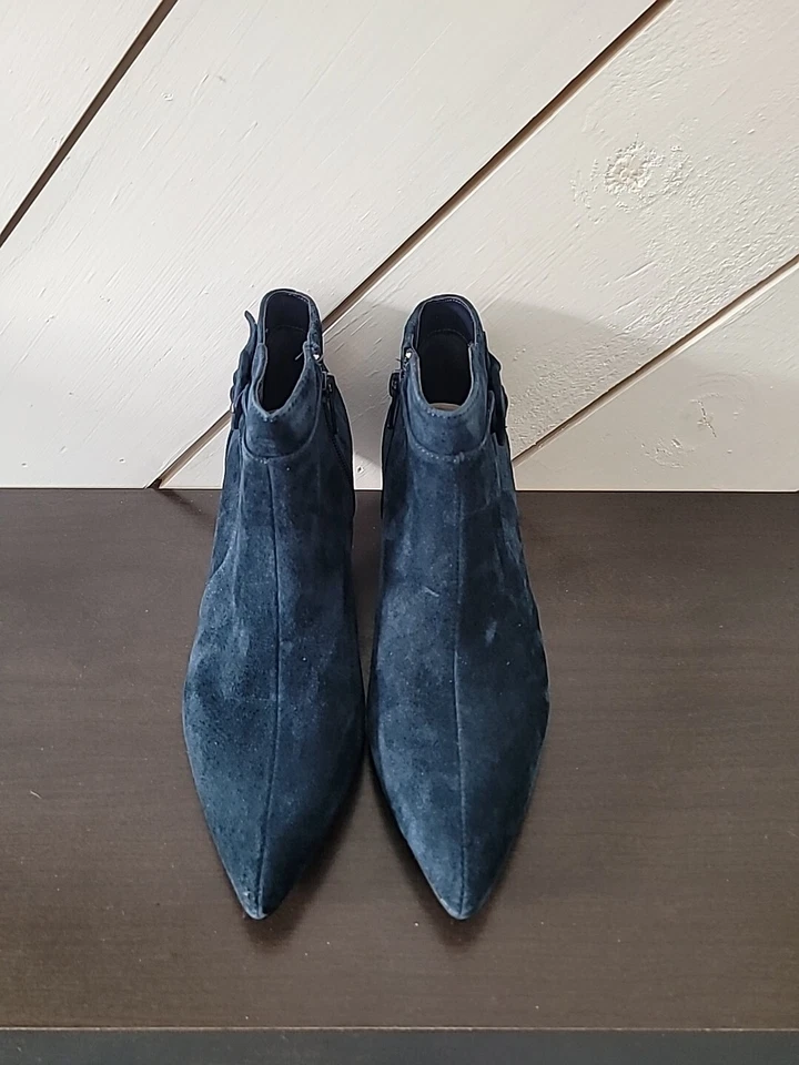 NUEVO Bella Vita Bindi Mujer 8 Azul Marino Gamuza Botines Cuero Genuino Superior Foto 2 de 4