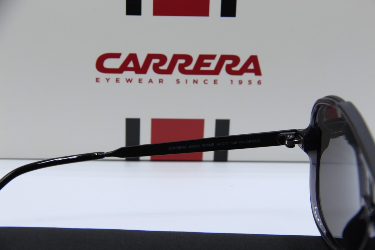 NEW CARRERA 1059/S 08AM9 POLARIZED BLACK AUTHENTIC 
