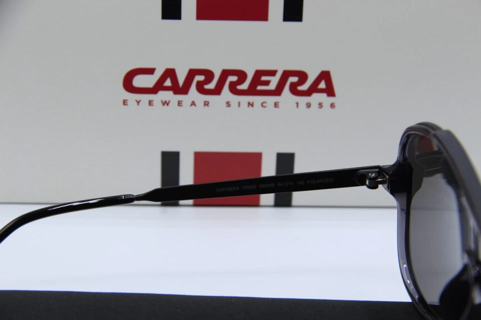 NEW CARRERA 1059/S 08AM9 POLARIZED BLACK AUTHENTIC SUNGLASSES W/CASE 64-11 - Image 4 of 4