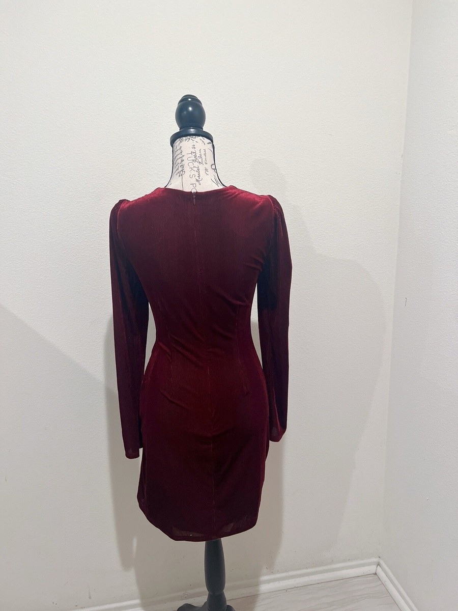 ASTR The Label Lanita Wrap Long Sleeves Dress Burgundy Size S NWOT | eBay ASTR The Label Lanita Wrap Long Sleeves Dress Burgundy Size S NWOT | eBay