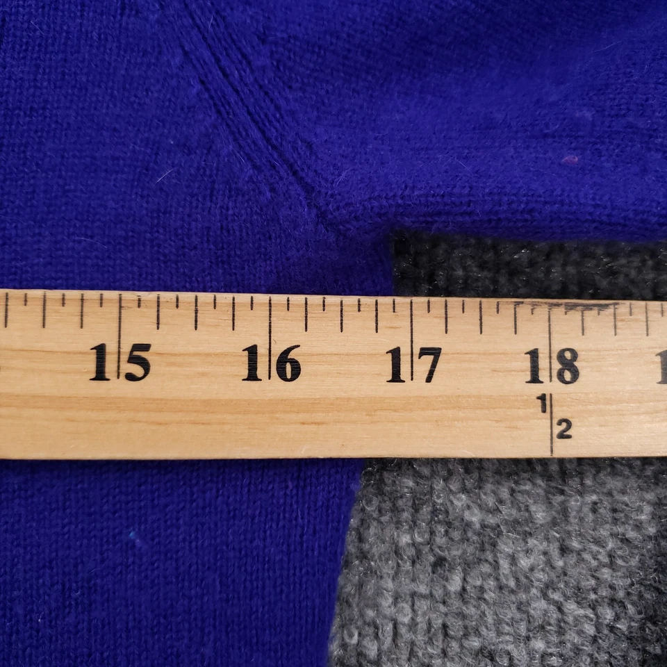 Suéter Peck & Peck Mujer S Pequeño Azul 2 Moscas Cachemira Manga Larga Pullover Tejido Foto 3 de 4