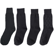 4Pack Men Cotton Dress Socks Business Suit Tube Stocking Formal Soft Breathe