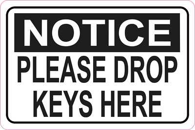 6in x 4in Please Drop Keys Here Magnet Car Truck Vehicle Magnetic Sign