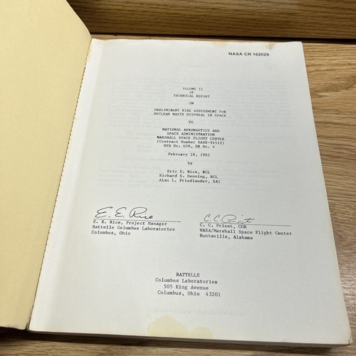 Rapport technique évaluation des risques élimination des déchets nucléaires dans l'espace rare HTF NASA - Photo 4/24