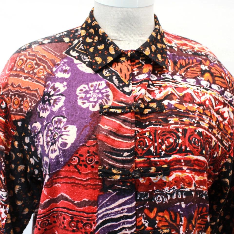 Camisa Blusa Carole Little Sport Vintage 100% Seda Floral Cuello Talla 8 Foto 3 de 4