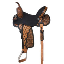 Leather Western Handmade Saddle Barrel Horse Racing Tooled Trail Tack Equestrian