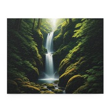 Jungle Waterfall on Rock River; Nature All Scenery Puzzle 120, 252, 500-Piece 