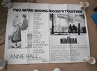 Annie Hall & Manhattan original movie quad poster - Woody Allen - scarce