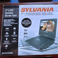 SYLVANIA SDVD7040B 7" Portable DVD Player Swivel Screen Remote USB LCD Black