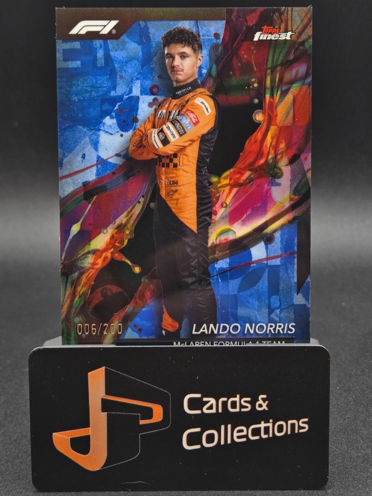 2024 Topps Finest Formula 1 #7 Lando Norris Blue Refractor 6/200