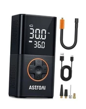  L7 Tire Inflator Portable Air Compressor Cordless Mini Bike Pump with 1 Orange