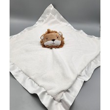 Hallmark Lion Security Blanket Lovey White Satin Baby Plush Toy Soft 18" Safari