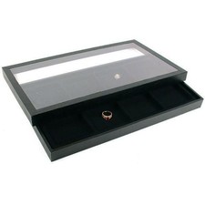 8 Slot Jewelry Display Insert Acrylic Lid Travel Tray