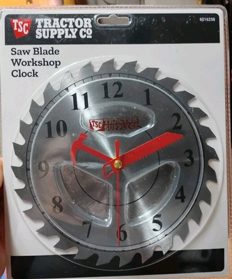 #ad #ad Tractor Supply Co Saw Blade Workshop Clock 8” Wall Man Cave Clock Garage Shop $19.99