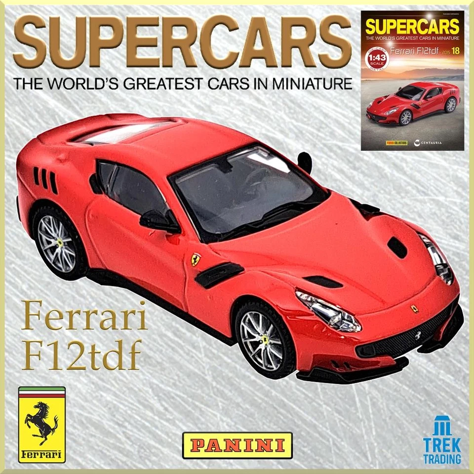 Panini Supercars Collection 18 - Ferrari F12tdf 2015 modelo diecast con cargador Foto 2 de 4