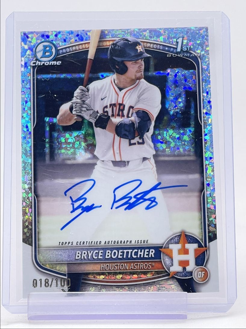 BRYCE BOETTCHER 2025 BOWMAN CHROME 1ST MINI-DIAMOND REFRACTOR AUTO /100 Q0190