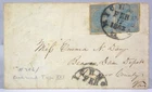 1863 CONFEDERATE CIVIL WAR COVER WITH PAIR OF 5 CENT STAMPS CSA #7 RED POSTMARK