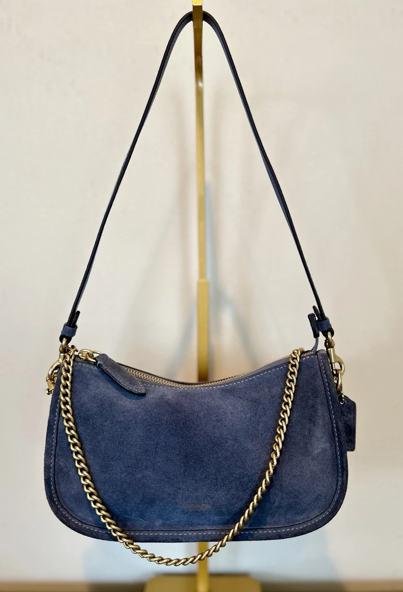 Coach Women's Suede Exterior Blue Bags & Handbags for Women for